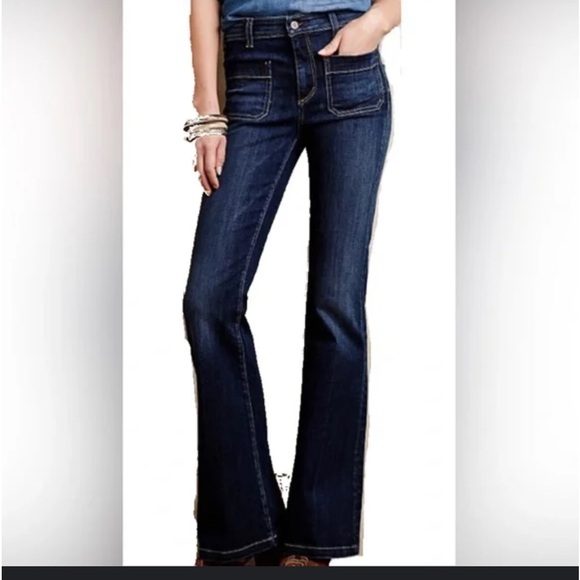 Plicro anthropologist high waisted flare leg blue jeans size 25 - Picture 1 of 12